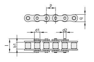 Цепь роликовая однорядная 12B-1, EMT | ЕМТ