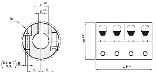 Муфта продольно-свёртная сегментная GBRR 15, EMT | ЕМТ