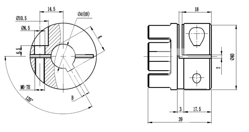 Полумуфта GS19 безлюфтовая, с готовым отверстием d=14 мм, шпон паз 5х2,3мм, EMT | ЕМТ
