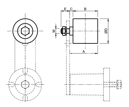 Ролик натяжителя ремня стальной RU 2/3 D.40 EMT | ЕМТ