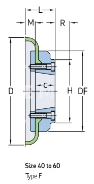 Торообразная полумуфта FLEX F40 H-TB 1008 (PHE F40HTBFLG), EMT | ЕМТ