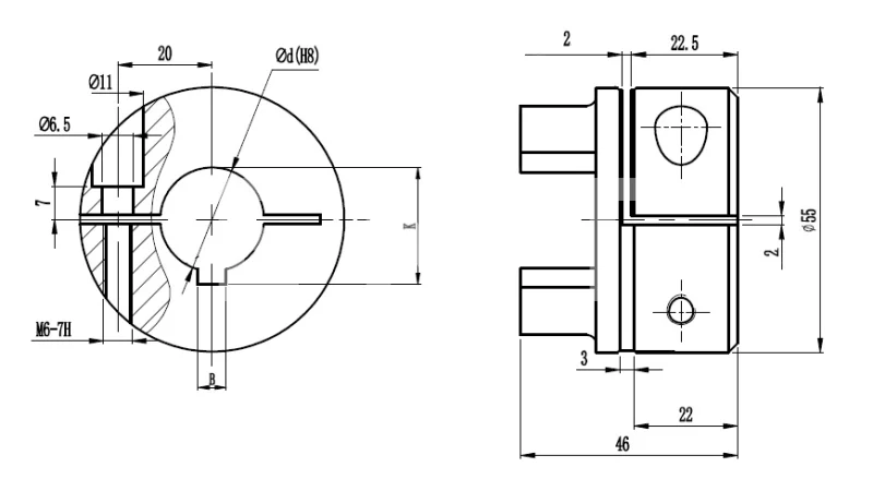 Полумуфта GS24 безлюфтовая, с готовым отверстием d=24 мм, шпон паз 8х3,3мм, EMT | ЕМТ