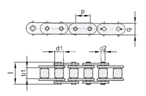 Цепь роликовая однорядная 06B-1 (ПР-9,525-9,1), EMT | ЕМТ