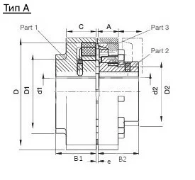 Полумуфта N-EUPEX 280 под расточку часть 2 dmax=105 мм, EMT | ЕМТ