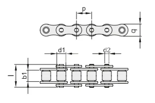 Цепь роликовая однорядная 05B-1 (ПР-8-4,6), EMT | ЕМТ