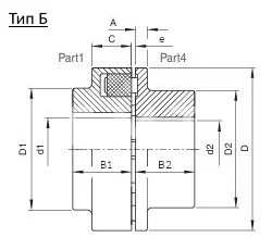 Полумуфта N-EUPEX 80 под расточку часть 1 dmax=30 мм, EMT | ЕМТ