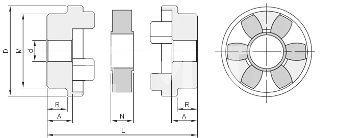 Полумуфта под расточку HRC 70, EMT | ЕМТ