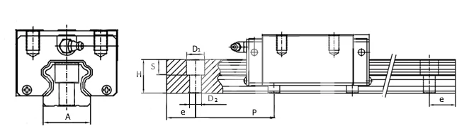 Рельсовая направляющая HGR35H, 4000 мм, EMT | ЕМТ