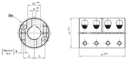 Муфта продольно-свёртная сегментная GBRR 75, EMT | ЕМТ